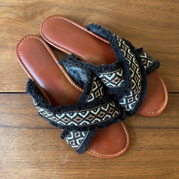 Universal Thread Shoes - Universal Thread Jupiter Cross Band Fringe Slide Sandal